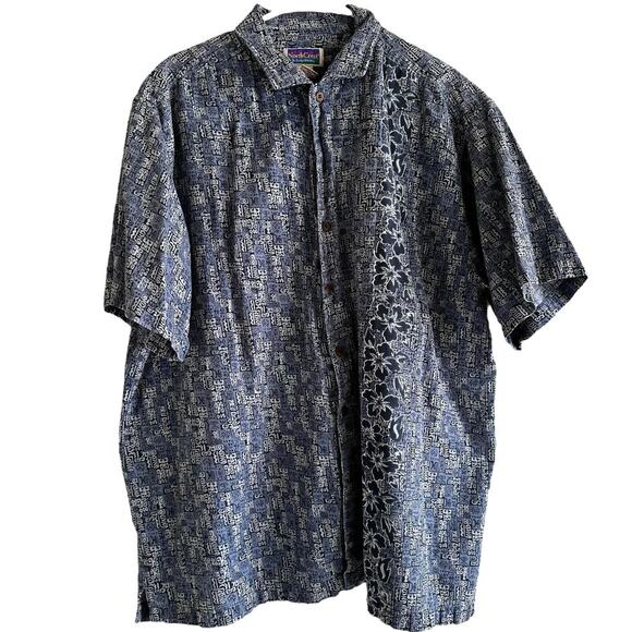 Northcrest Hawaiian Shirt Button Down Short Sleeve Collared 100% Cotton Blue XL - Picture 1 of 5